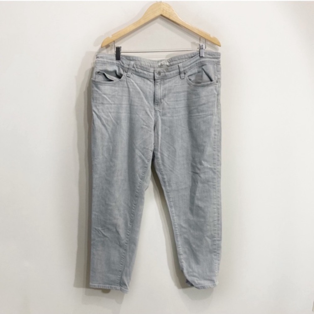 Eileen Fisher Size 16 Grey Wash Skinny Jeans Stretch Mis Rise